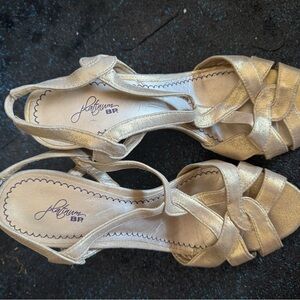 BP Gold Heels with Crisscross Straps